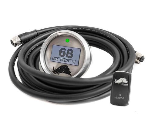 تقنية Razorback، مستشعر الأشعة تحت الحمراء العالمي المقاوم للماء 3.1 مقياس درجة حرارة حزام عاكس للضوء (حزام بطول 15 قدم) يناسب Polaris RZR/Can-Am Maverick/Arctic Cat Wildcat (إطار فضي) in Kuwait