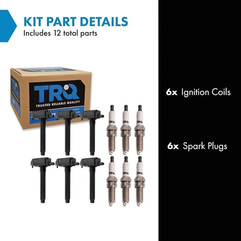TRQ Ignition Kit Ignition Coil Spark Plugs Compatible with 17-21 Chrysler 16-21 Dodge Jeep 19-21 Ram in Saudi Arabia