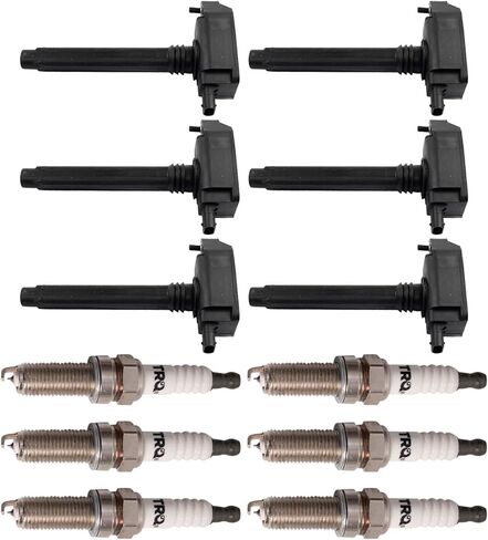 TRQ Ignition Kit Ignition Coil Spark Plugs Compatible with 17-21 Chrysler 16-21 Dodge Jeep 19-21 Ram in Saudi Arabia