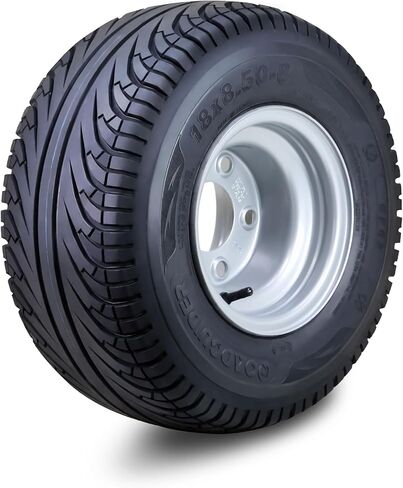 ROADGUIDER Golf Cart Tire Wheel Assembly 18X8.5-8 4-Ply with 4 Lugs on 4" PCD Silver Rim in Saudi Arabia
