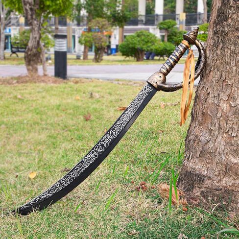 2pcs Pirate Sword Toys,26.7" Pirate Costume Set,Plastic Toy Sword for Party Dress-Up,Halloween Costume Accessorie Brown in Kuwait