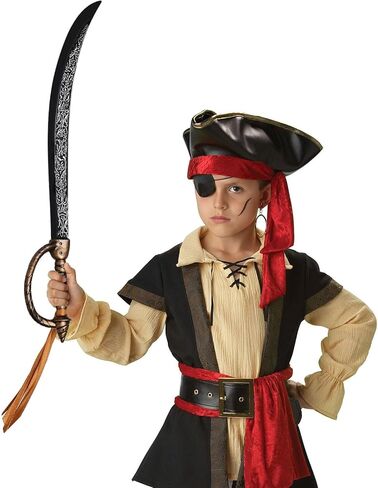 2pcs Pirate Sword Toys,26.7" Pirate Costume Set,Plastic Toy Sword for Party Dress-Up,Halloween Costume Accessorie Brown in Kuwait