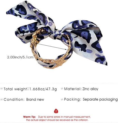 Leopard Bangle Bracelets for women Chunky Wide Gold Leopard Print Bracelet Scarf Big Cuff Silk Scarf Bangle Bracelets Charm Trendy Jewelry in Saudi Arabia