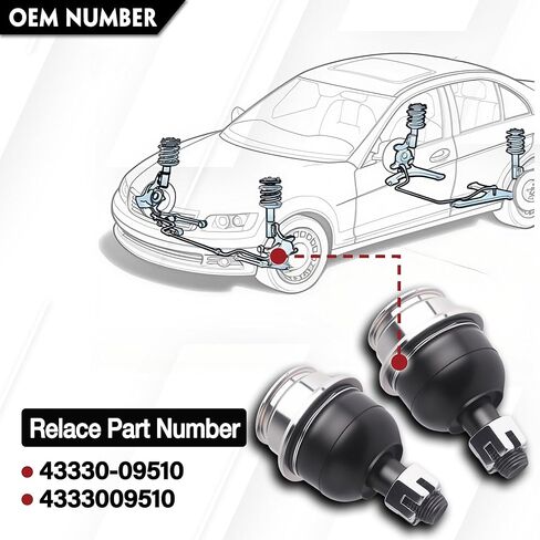 1Pair Front Lower Suspension Ball Joint LH & RH Fit For Toyota Tacoma 2005 2006 2007 2008 2009 2010 2011 2012 2013 2014 2015 2016 2017 2018 2019 2020 2021 2022 2023 Replace For 43330-09510 4333009510 in Kuwait