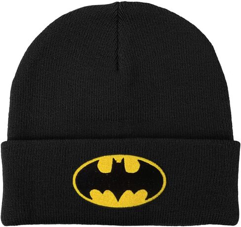 Batman Classic Bat Shield Logo Knit Beanie - Unisex for Men and Women, Black in Saudi Arabia