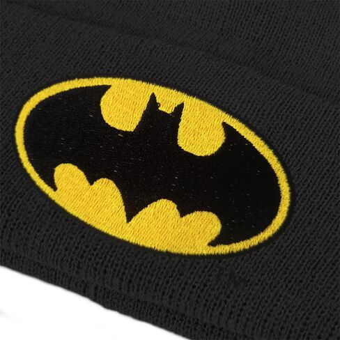 Batman Classic Bat Shield Logo Knit Beanie - Unisex for Men and Women, Black in Saudi Arabia