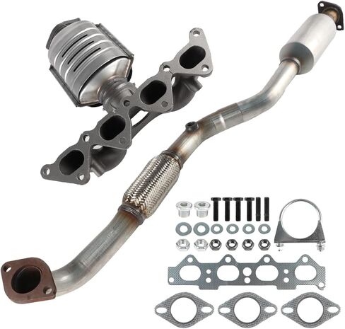 طقم المحول الحفاز الأمامي والخلفي متوافق مع Hyundai Elantra 2004-2006 2.0L، Replece #54774، 16472، 18298 (متوافق مع وكالة حماية البيئة) in Kuwait