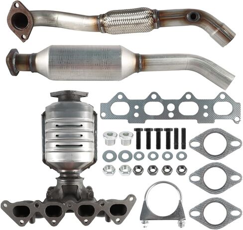 طقم المحول الحفاز الأمامي والخلفي متوافق مع Hyundai Elantra 2004-2006 2.0L، Replece #54774، 16472، 18298 (متوافق مع وكالة حماية البيئة) in Kuwait
