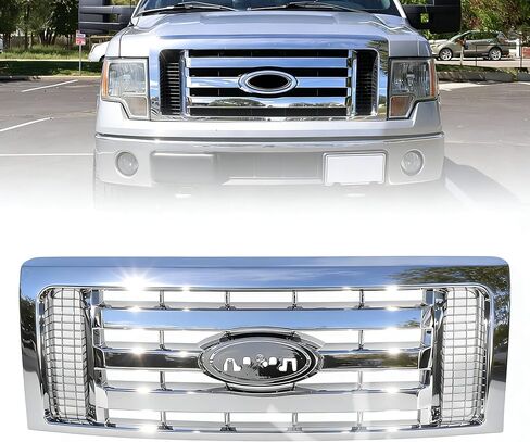 Front Bumper Upper Grille Grill Fit for 2009-2014 Ford F150 XLT Matte Black Grill Replacement 9L3Z8200A, FO1200510 in Saudi Arabia