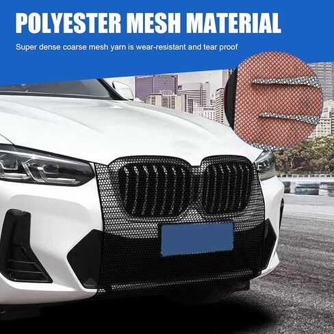 شبكة شبكية للسيارة، شبكة حماية لخزان مياه المحرك مقاومة للغبار والقطط، غطاء عزل للشبكة الأمامية عالي الكثافة مع تركيب حبل خطاف، لمعظم السيارات (أسود #43.3 بوصة × 29.5 بوصة) in Kuwait