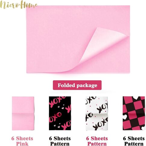 NICROHOME EUR 24 Sheets Ivory White Brown Tissue Paper, Boho Colored Gift Wrapping Paper Bulk for Gift Bags Packaging Crafts Wedding Baby Bridal Shower Birthday Decorations（15 x 20Inch） in Kuwait