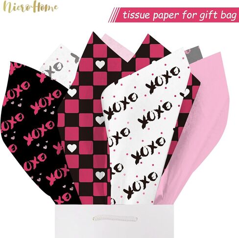 NICROHOME EUR 24 Sheets Ivory White Brown Tissue Paper, Boho Colored Gift Wrapping Paper Bulk for Gift Bags Packaging Crafts Wedding Baby Bridal Shower Birthday Decorations（15 x 20Inch） in Kuwait