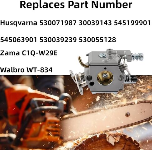 530071987 Carburetor Tune up Kit Compatible with Husqvarna 36 41 136 137 137E 141 141LE 142 142E Walbro WT-834 WT-289 WT-657 WT-285 WT-239 Chainsaw Parts Carb with 545199901 545063901 Ignition Coil in Saudi Arabia