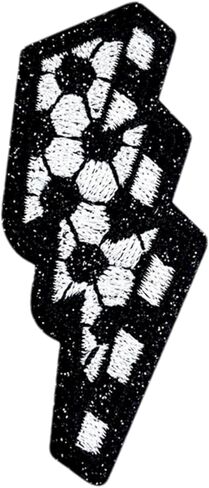 Soccer Iron On Patches, Sports Glitter Lightning Bolt Iron On Patches for Clothes, Clothing, Jackets, Backpacks, Demin, Jeans, Hats & Caps. Embroidered Appliques. World Cup 2026 Merchandise. in Saudi Arabia
