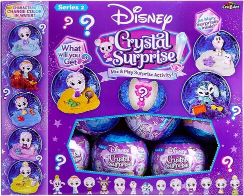 Cra-Z-Art Disney Crystal Surprise Series 1، أشكال كريستال صغيرة متغيرة الألوان مع مركب للأنشطة، حقيبة عمياء قابلة للتجميع، أشكال كريستالية مستوحاة من الكريستال، ألعاب للأطفال للأعمار من 3 سنوات فما فوق in Saudi Arabia
