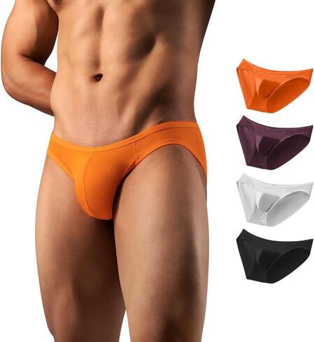 ملابس داخلية داخلية من الفسكوز للرجال من Hgn، ملابس داخلية بيكيني مثيرة خفيفة الوزن ومريحة للغاية، 4 قطع in Kuwait