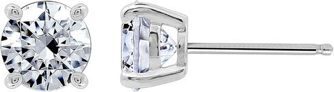 Amazon Essentials Platinum-Plated Sterling Silver Infinite Elements Cubic Zirconia Round-Cut Stud Earrings in Saudi Arabia