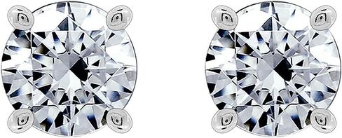 Amazon Essentials Platinum-Plated Sterling Silver Infinite Elements Cubic Zirconia Round-Cut Stud Earrings in Saudi Arabia