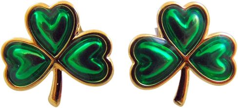 Shamrock Earrings Enamel Metal Irish Stud Ear Rings St Patricks Day Fashion Accessory in Saudi Arabia