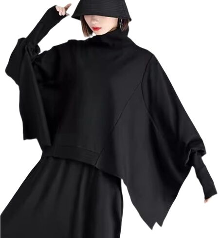 Sweatshirts for Women Long Sleeve Crewneck Pullover Loose Fit Trendy Casual Chic Top with Pocket in Kuwait