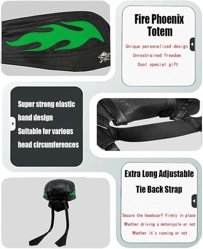 Unisex Motorcycle Head Wrap Skull Cap Skull Caps Do Du Rag Leather Doo Rag Rock Biker Flame Cap for Riding in Saudi Arabia