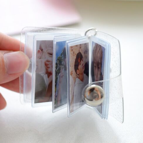5 Pcs Mini Photos Album Book and Keychain for 1.5x2 Inch Films,Photo Frame Keychain 18 Pockets Small Albums for wedding Anniversary Birthday Valentine Gift,Mini Photocard Holder (Clear) in Saudi Arabia