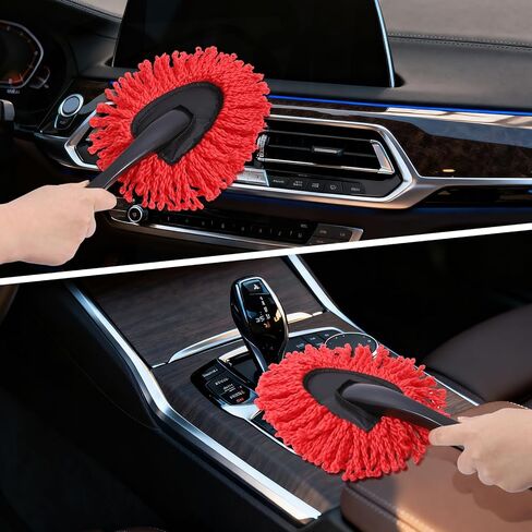 IPELY 3 عبوات كبيرة من غبار السيارة من الألياف الدقيقة باللون الأحمر، الجزء الخارجي خالٍ من الخدوش مع منفضة غبار داخلية قابلة للتمديد، متعددة الأغراض لتنظيف الغبار in Kuwait