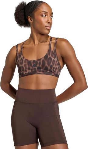 adidas Women's Optime Leopard Printed Strappy Light Support Bra in Saudi Arabia