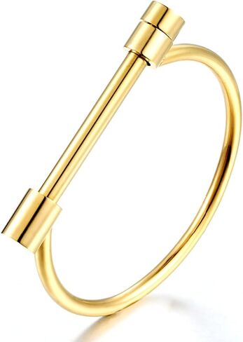 Screw Bracelet for Women Men Stylish Titanium Steel D Shape Bar Screw and Shackle Cuff Bangle BraceletLove Screwball Bar Bracelets in Unisex Design (Silvery) in Saudi Arabia