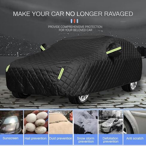 غطاء حماية سيارة Hail لسيارة BMW X3(2010-2025)، أغطية سيارة قطنية سميكة للأماكن الداخلية والخارجية حماية من جميع الأحوال الجوية مع شريط عاكس، أسود in Saudi Arabia