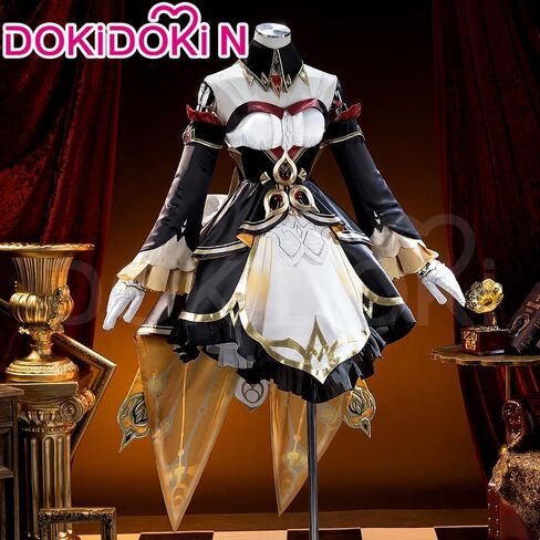 أزياء كيرا كيرا جينشين ساندرون التأثيرية Doki-N Game Genshin Fatui Harbinger Sandrone فستان خادمة لطيف زي الهالوين in Saudi Arabia