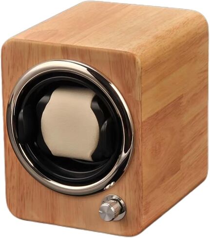 Bescott Solid Wood Watch Winder Box for Single Automatic Watches for Men with Quiet Japanese Motor 4 Rotation Mode Setting in Kuwait