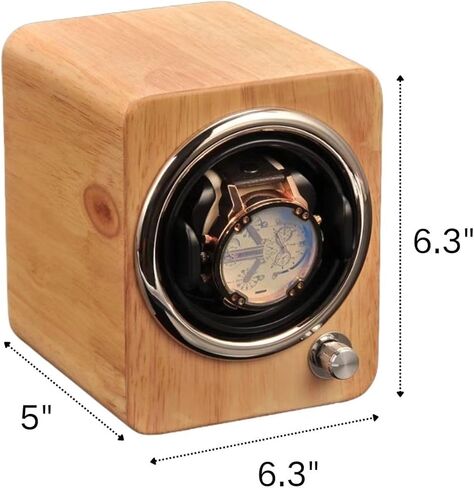 Bescott Solid Wood Watch Winder Box for Single Automatic Watches for Men with Quiet Japanese Motor 4 Rotation Mode Setting in Kuwait