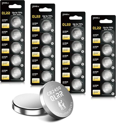 CR2450 بطارية 3 فولت بطارية ليثيوم عملة خلية 20 حزمة، بطاريات طويلة الأمد CR2450 مفتاح السيارة عن بعد، الساعات، المفاتيح الرئيسية، الآلات الحاسبة، الألعاب الإلكترونية in Kuwait