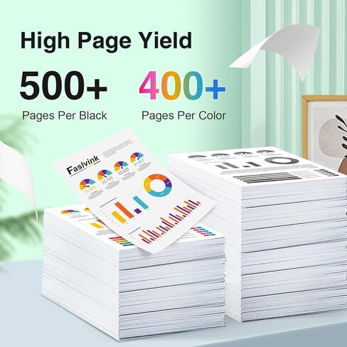 923 Ink Cartridges for HP Printers Compatible with HP 923 Ink Works with HP OfficeJet Pro 8130e 8125e 8120e 8135e 8138e 8139e Printers, 923 Ink Without Chip 4-Pack (Black Cyan Magenta Yellow) in Kuwait