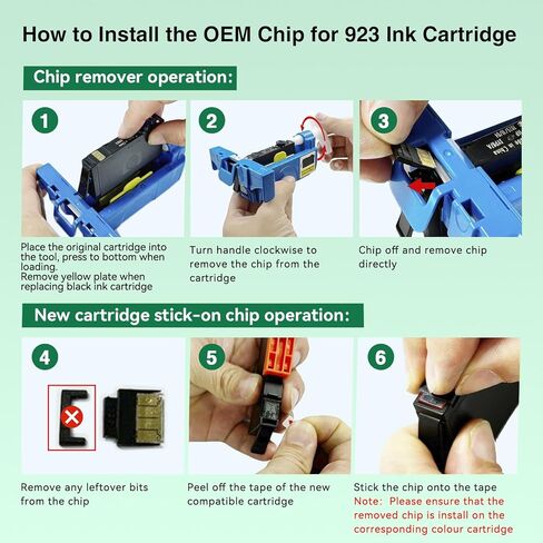 923 Ink Cartridges for HP Printers Compatible with HP 923 Ink Works with HP OfficeJet Pro 8130e 8125e 8120e 8135e 8138e 8139e Printers, 923 Ink Without Chip 4-Pack (Black Cyan Magenta Yellow) in Kuwait