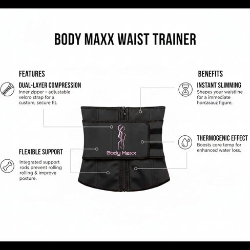 Strap and Zip Waist Trainer Corset Women Neoprene Worked Out Sweat Vest Body Shaper in Saudi Arabia