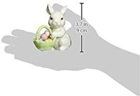 Cosmos 10593 Fine Porcelain Bunny with Easter Basket Figurine, 3-3/4-Inch,White in Saudi Arabia