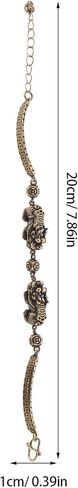 LOGOFUN Vintage Brass Pi Yao Couple Bracelet with Mythical Beast Charm for Feng Shui Luck Valentine's Day Present in Saudi Arabia