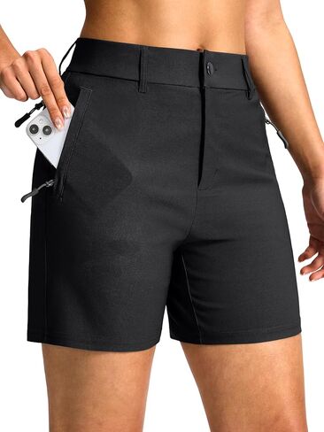 SANTINY Women's 5"/7" Hiking Golf Shorts with 3 Pockets Stretch Quick Dry Outdoor Travel Work Shorts for Women Casual Summer in Saudi Arabia