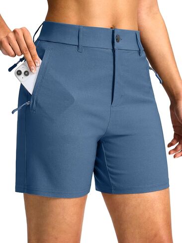 SANTINY Women's 5"/7" Hiking Golf Shorts with 3 Pockets Stretch Quick Dry Outdoor Travel Work Shorts for Women Casual Summer in Saudi Arabia