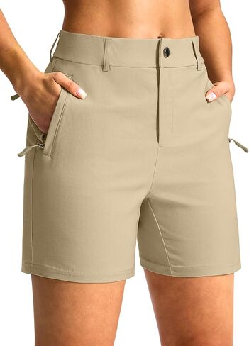 SANTINY Women's 5"/7" Hiking Golf Shorts with 3 Pockets Stretch Quick Dry Outdoor Travel Work Shorts for Women Casual Summer in Saudi Arabia