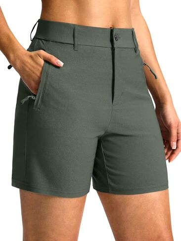 SANTINY Women's 5"/7" Hiking Golf Shorts with 3 Pockets Stretch Quick Dry Outdoor Travel Work Shorts for Women Casual Summer in Saudi Arabia