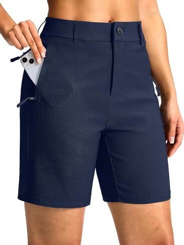 SANTINY Women's 5"/7" Hiking Golf Shorts with 3 Pockets Stretch Quick Dry Outdoor Travel Work Shorts for Women Casual Summer in Saudi Arabia