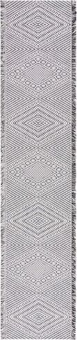 SAFAVIEH Augustine Collection Runner Rug - 2' x 9', Ivory & Black, Cotton Design, Easy Care, Ideal for High Traffic Areas in Living Room, Bedroom (AGT502Z) in Saudi Arabia