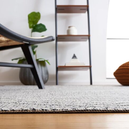SAFAVIEH Augustine Collection Runner Rug - 2' x 9', Ivory & Black, Cotton Design, Easy Care, Ideal for High Traffic Areas in Living Room, Bedroom (AGT502Z) in Saudi Arabia
