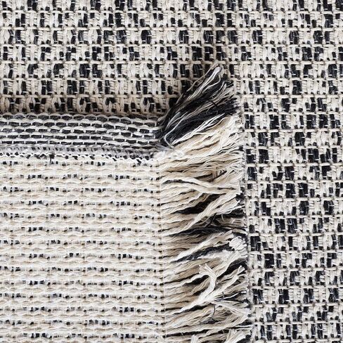 SAFAVIEH Augustine Collection Runner Rug - 2' x 9', Ivory & Black, Cotton Design, Easy Care, Ideal for High Traffic Areas in Living Room, Bedroom (AGT502Z) in Saudi Arabia