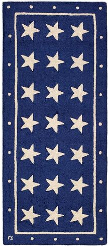 Chandler 4 Corners Artist-Designed Blue Stars Hand-Hooked Wool Runner Rug - Patriotic Rug for Entryways, Hallways, Living Rooms - Perfect for July 4th, Veterans Day & Memorial Day in Saudi Arabia