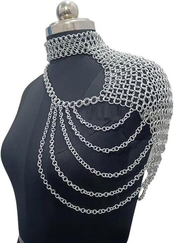 Chainmail Halter Top For Women and Girls Shoulder Jewellery Accessory Prop Chain Mail Aluminium Butted Round 9mm Rings Dancer Cosplay Fantasy Costume in Saudi Arabia