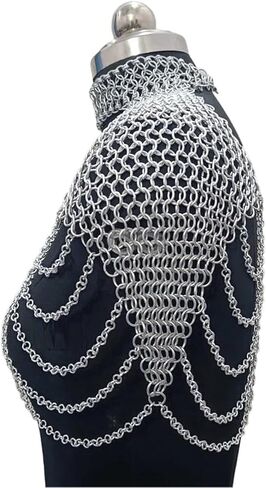 Chainmail Halter Top For Women and Girls Shoulder Jewellery Accessory Prop Chain Mail Aluminium Butted Round 9mm Rings Dancer Cosplay Fantasy Costume in Saudi Arabia